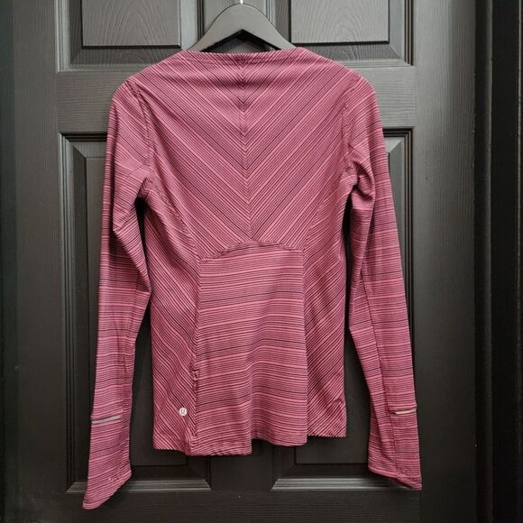 Lululemon Kanto Catch Me Long Sleeve in Kanto Stripe Wine Berry Black        409 - Picture 12 of 16
